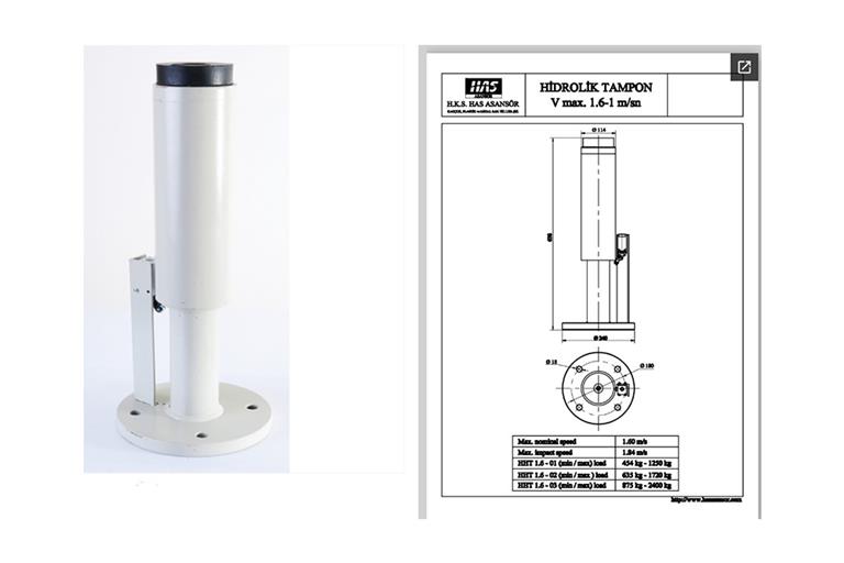 Hidrolik Tampon V Max 1.6-1 m/sn